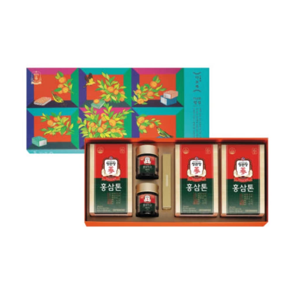 CheongKwanJang Red Ginseng Gift Set with 21 tonic pouches and two 100 g honey paste jars