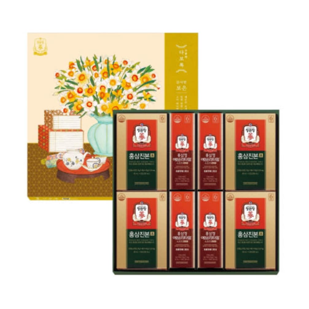 CheongKwanJang Korean Red Ginseng Gift Set with Everytime Soft sticks and Jin Bon tonic (400 mL + 800 mL)