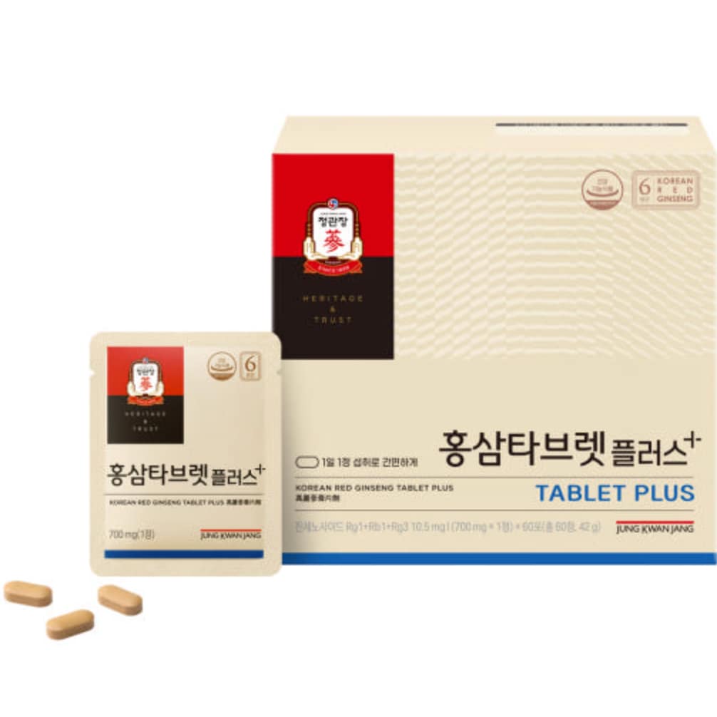 CheongKwanJang Korean Red Ginseng Tablet Plus—700 mg tablets, 60 count (42 g)