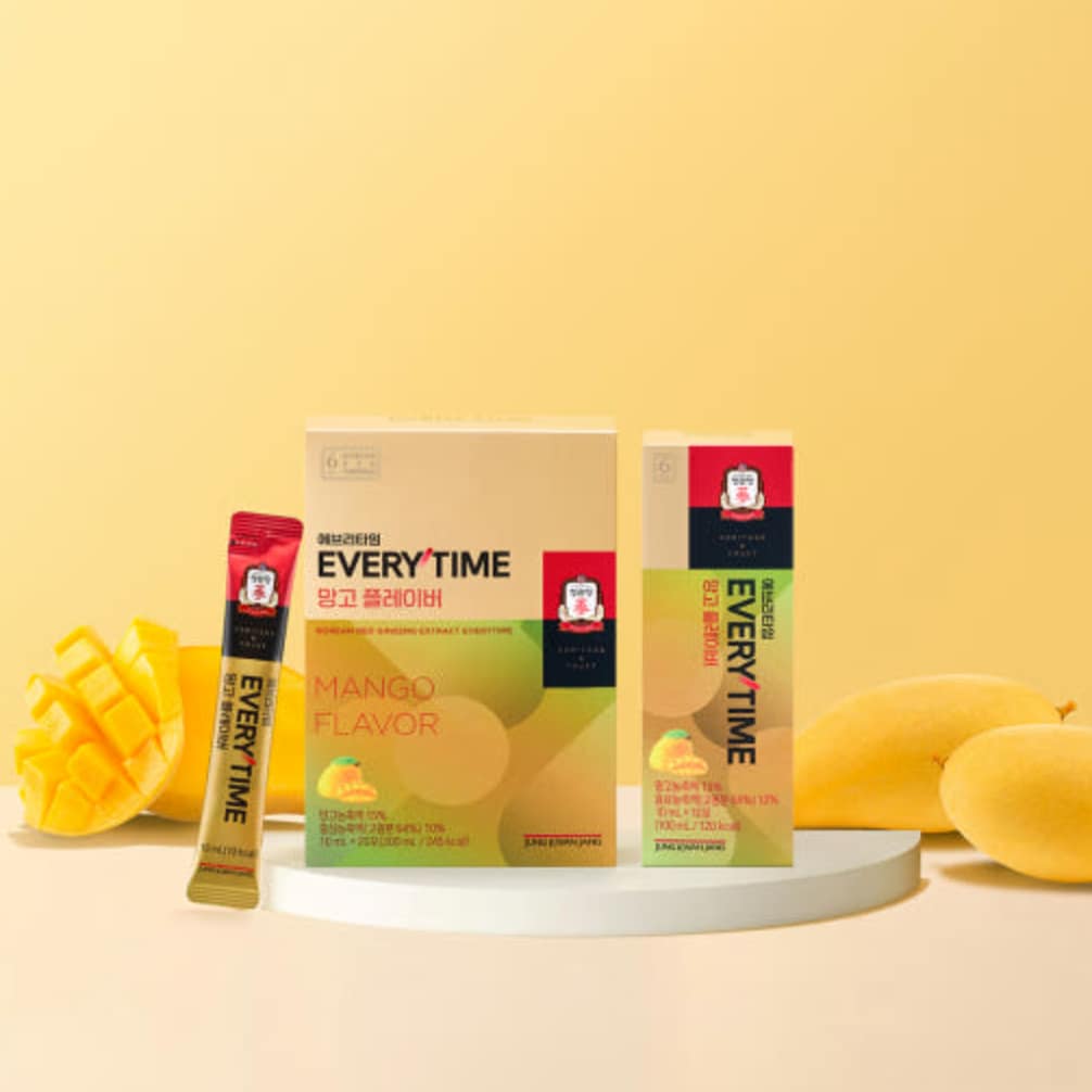 Everytime Mango Flavor Korean Red Ginseng Stick (30 sticks, 10ml each)