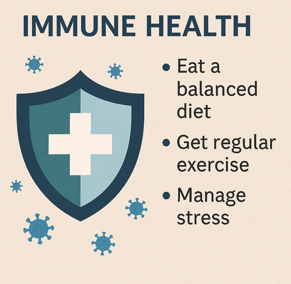 immune health tips with shield symbol