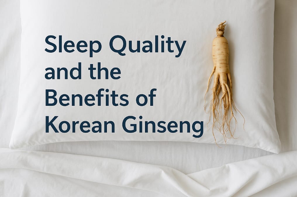 Korean ginseng root on a pillow symbolizing improved sleep quality