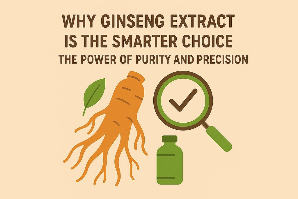 Korean Ginseng Extract vs Whole Ginseng comparison infographic