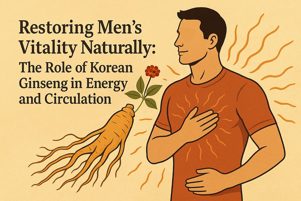 Korean Ginseng root supporting men’s vitality and energy