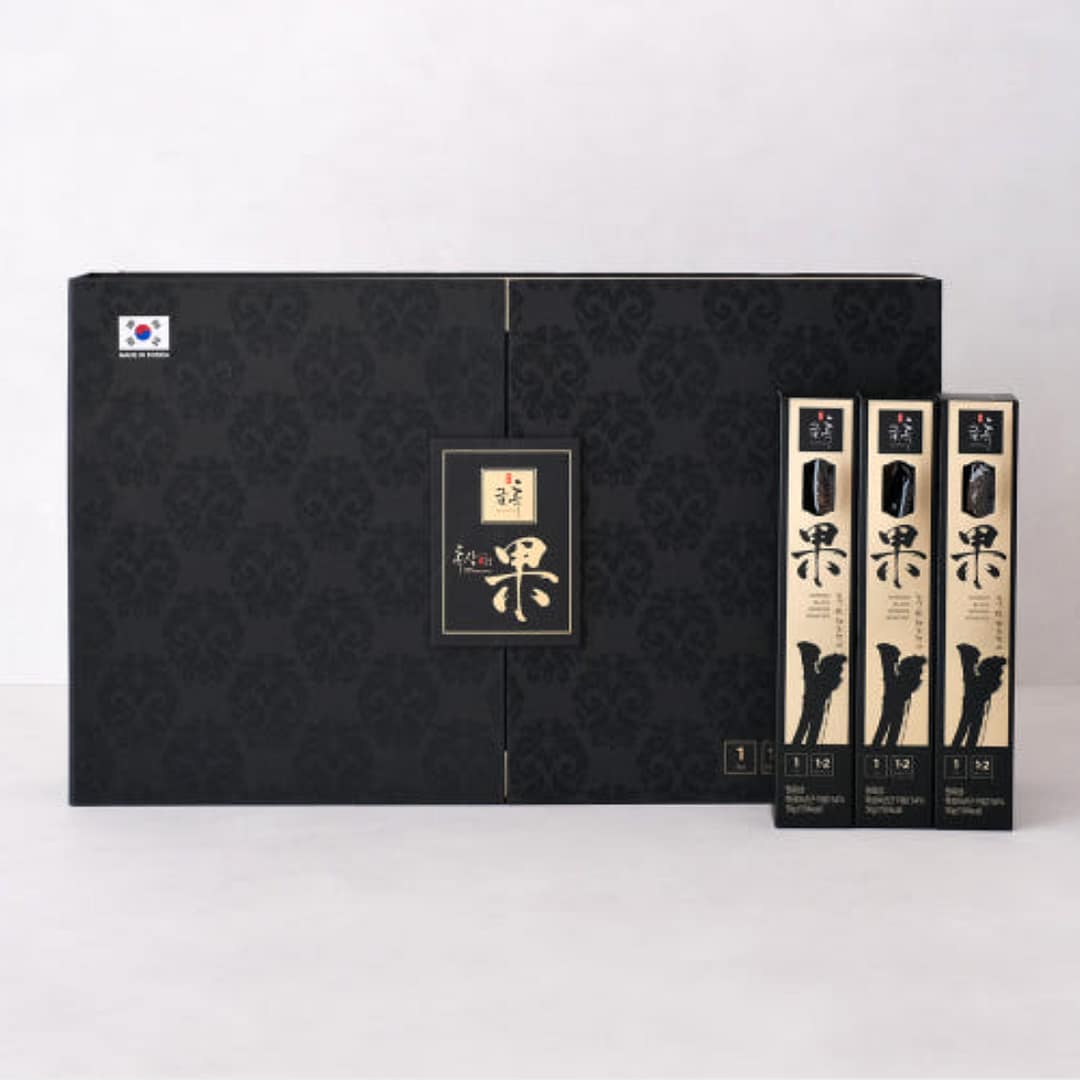 GeumHeuk Honey-Infused Black Ginseng Cheongwa whole-root slices gift set