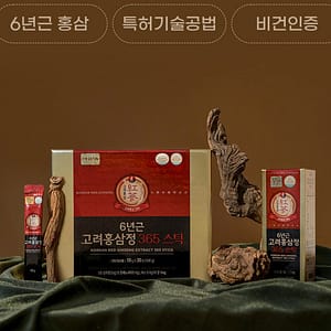 JUNGWONSAM by Nature Garden 6-year Korean red ginseng “365” vegan-certified sticks, 10 g × 30