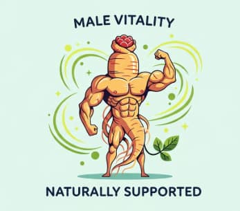 Korean ginseng root supporting male vitality naturally
