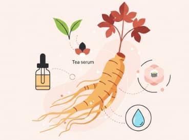 Ginseng root supporting youthful skin and overall wellness