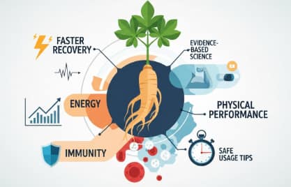 Ginseng for faster recovery herbal root and extract