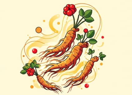 Korean ginseng roots illustrating natural energy and fatigue support.