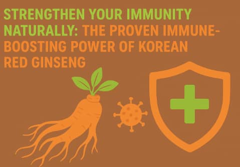 Korean Red Ginseng roots and tea symbolizing immune system strengthening