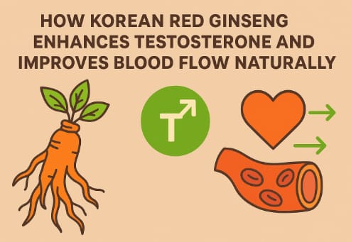 Korean Red Ginseng improving testosterone levels and blood flow in men naturally