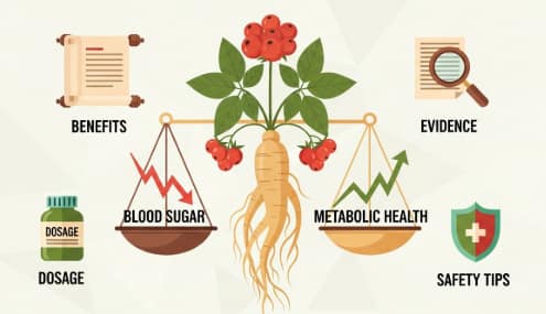 Ginseng for balancing blood sugar levels illustration