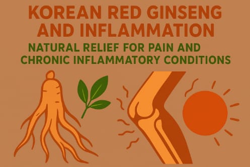 Korean Red Ginseng roots and capsules illustrating natural inflammation and pain relief benefits