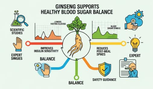 Ginseng root supporting natural blood sugar regulation