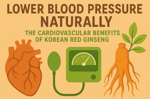Korean Red Ginseng root promoting natural blood pressure balance and cardiovascular support