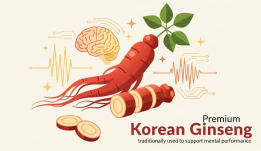 Korean ginseng supporting brain focus and cognitive clarity