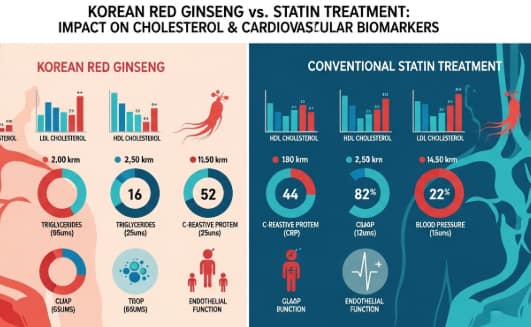 red ginseng vs statins comparison infographic