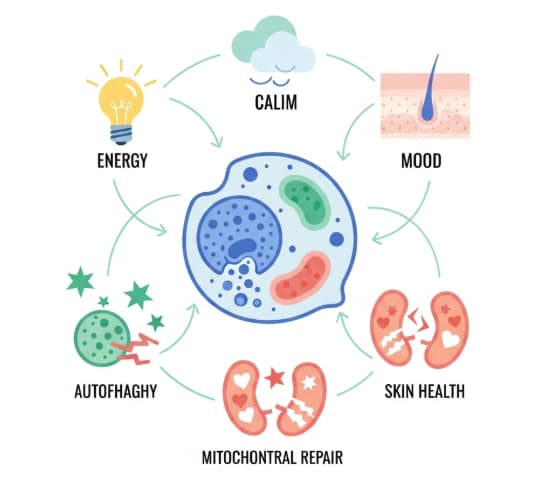 diagram of cellular detox and energy production