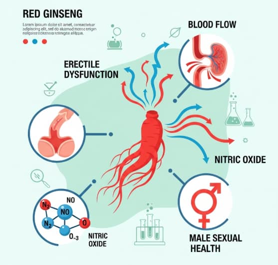 Korean red ginseng for erectile dysfunction support and male vitality