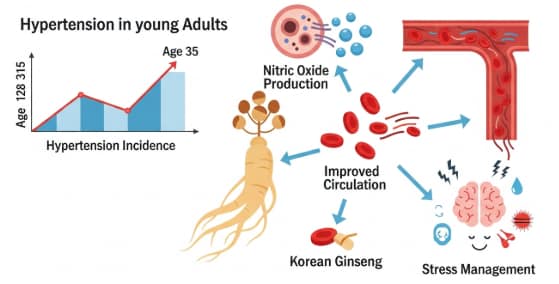 Hypertension in young adults and the cardiovascular benefits of Korean ginseng