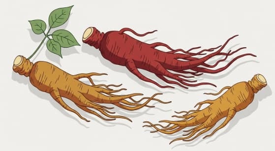 Korean ginseng roots supporting antioxidant balance