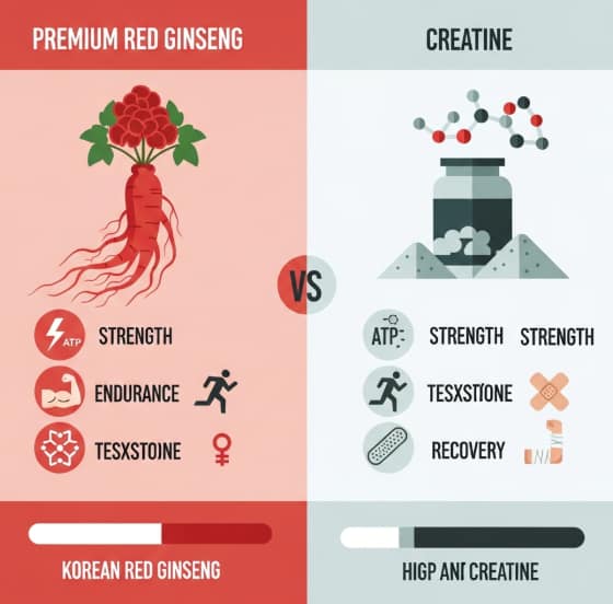 Comparison of Korean red ginseng and creatine for strength, endurance, and natural performance enhancement