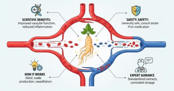 Korean ginseng supporting healthy blood circulation