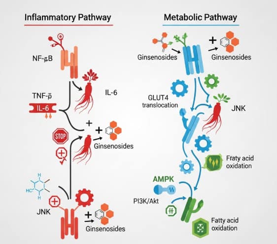 Korean red ginseng for metabolic inflammation and insulin resistance support
