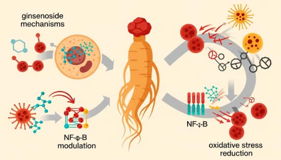 Red ginseng supporting anti-inflammatory and pain relief for joints and muscles