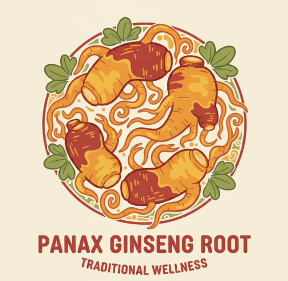 Korean Panax ginseng root used in traditional herbal medicine