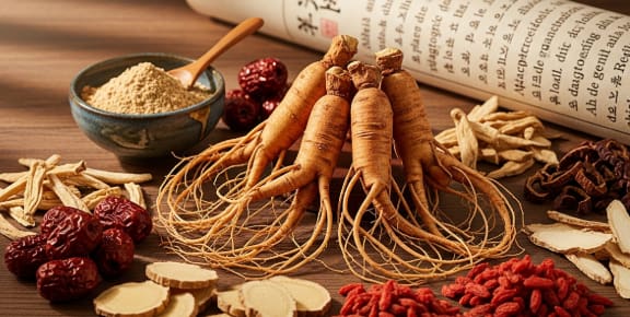 Korean Red Ginseng root used as a natural adaptogen for stress support