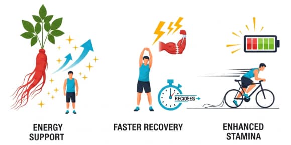Korean Red Ginseng benefits for athletic performance and recovery