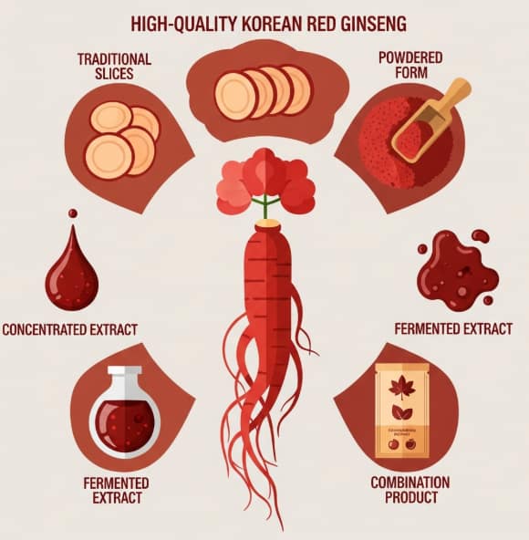 Various Korean Red Ginseng extract forms for optimal wellness