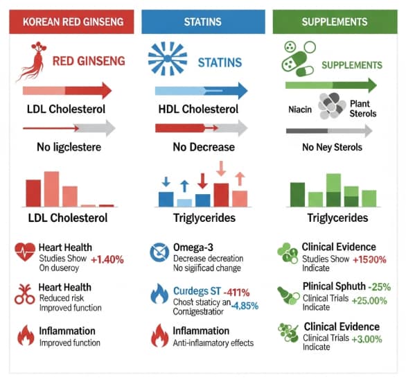 Korean red ginseng compared to statin drugs for cholesterol reduction