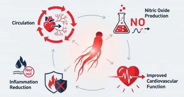 Korean red ginseng for cardiovascular health and blood circulation