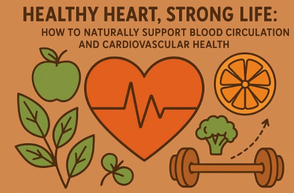 illustration showing strong heart and healthy blood circulation