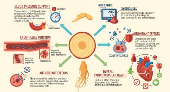 Korean red ginseng supporting healthy blood pressure and cardiovascular function