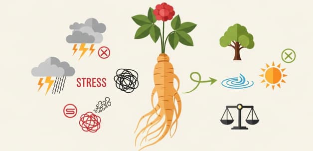 Korean ginseng root supporting stress and anxiety balance