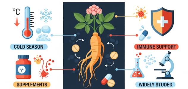 Korean ginseng supporting immune health during winter season