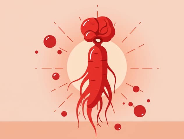 Korean Red Ginseng roots symbolizing natural energy, stamina, and vitality boost
