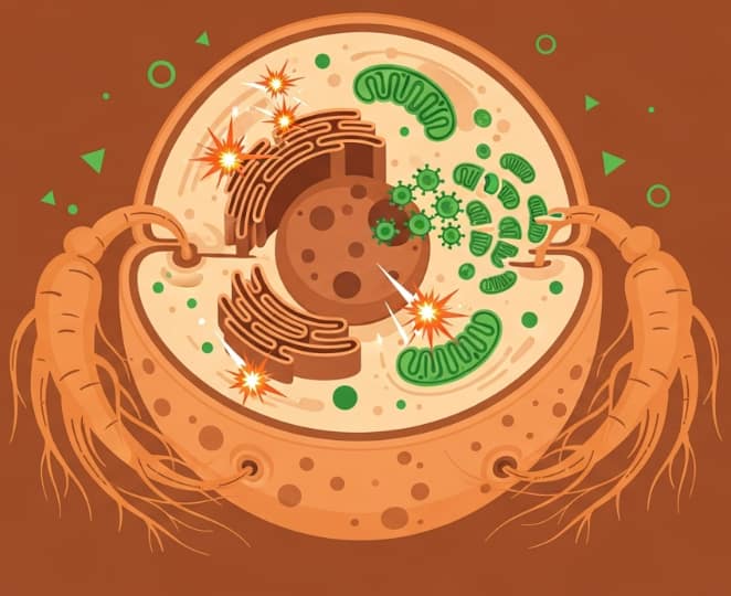 Korean Red Ginseng roots beside active person symbolizing natural energy and stamina boost