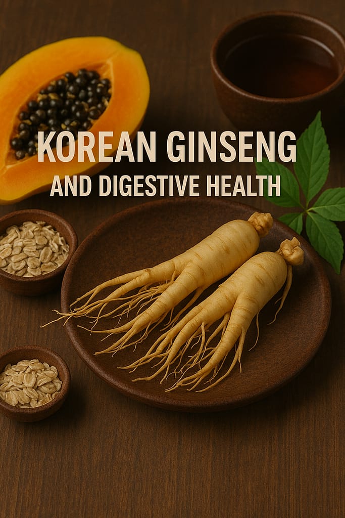 Korean ginseng roots supporting digestive and gut health naturally