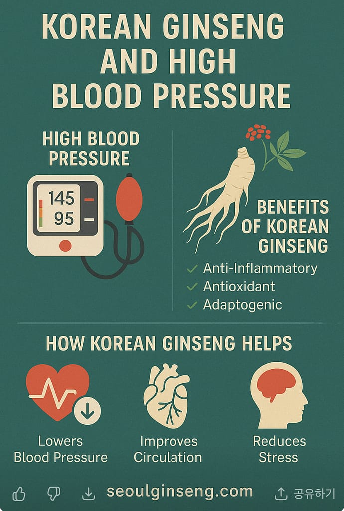 Infographic showing how Korean ginseng supports blood pressure health