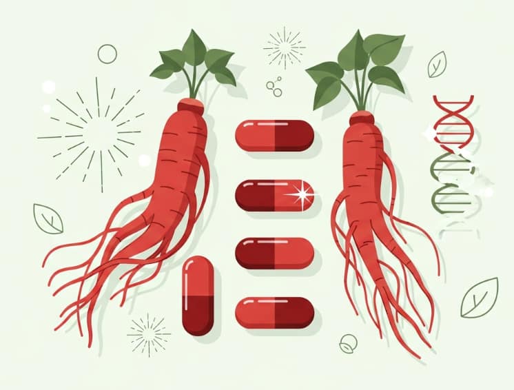 Korean Red Ginseng roots and supplements for vitality and stamina