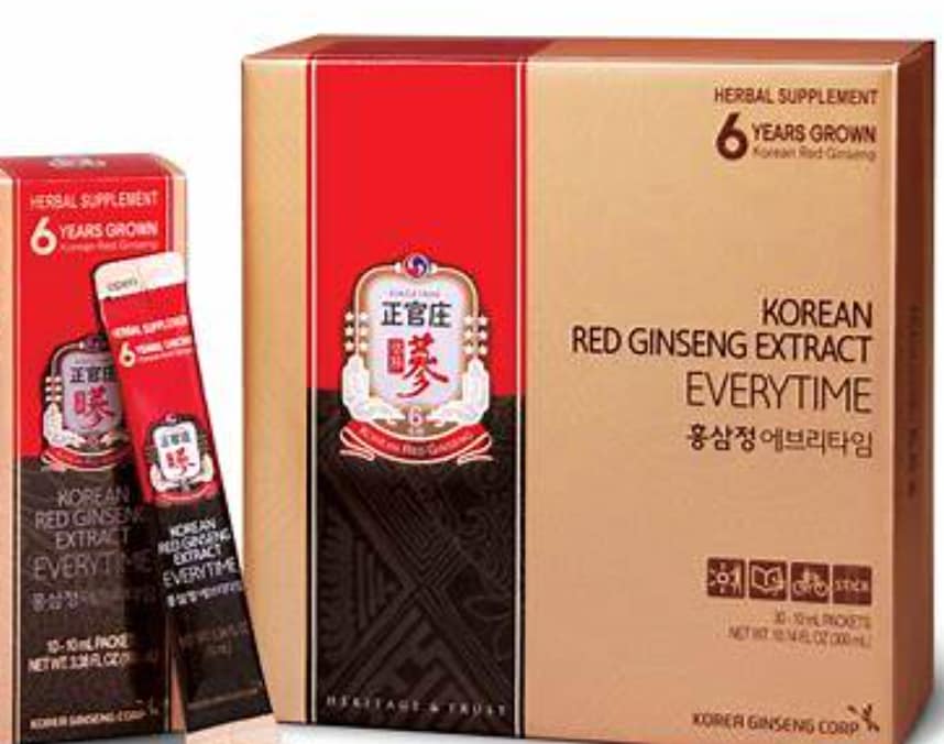 Korean Red Ginseng Everytime sports line and RXGin product packaging with modern design